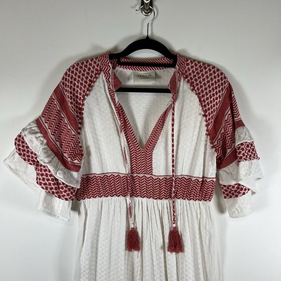 Cecilie Copenhagen Dress Angela Dress Red White Maxi Women’s Size Large Boho - Picture 5 of 15